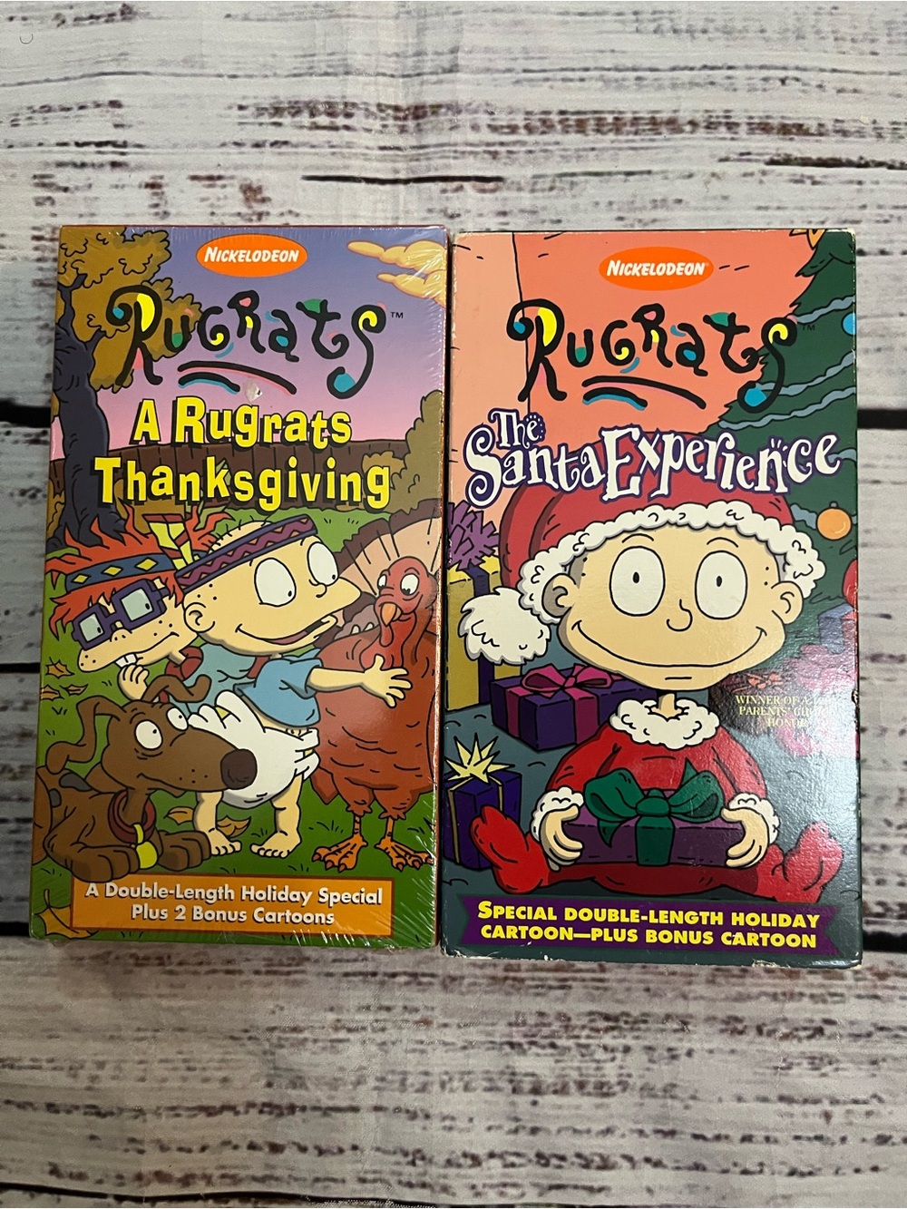 Nickelodeon VHS Holiday Cartoon Set: A Rugrats Thanksgiving&The Santa Experience